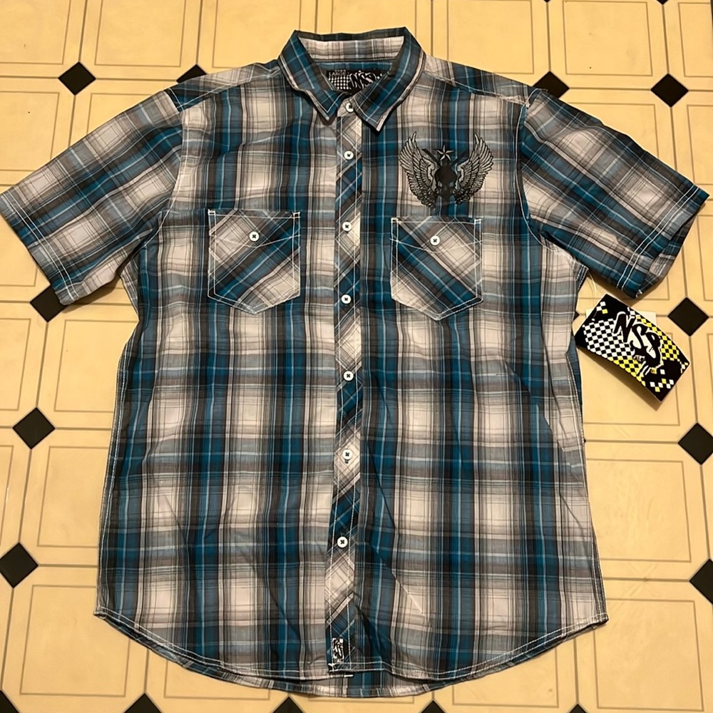 NWT NSS plaid shirt size Large